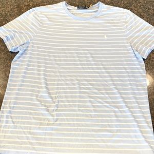 Polo Ralph Lauren Men's Size XL Stripe Classic Fit White & Blue T-Shirt